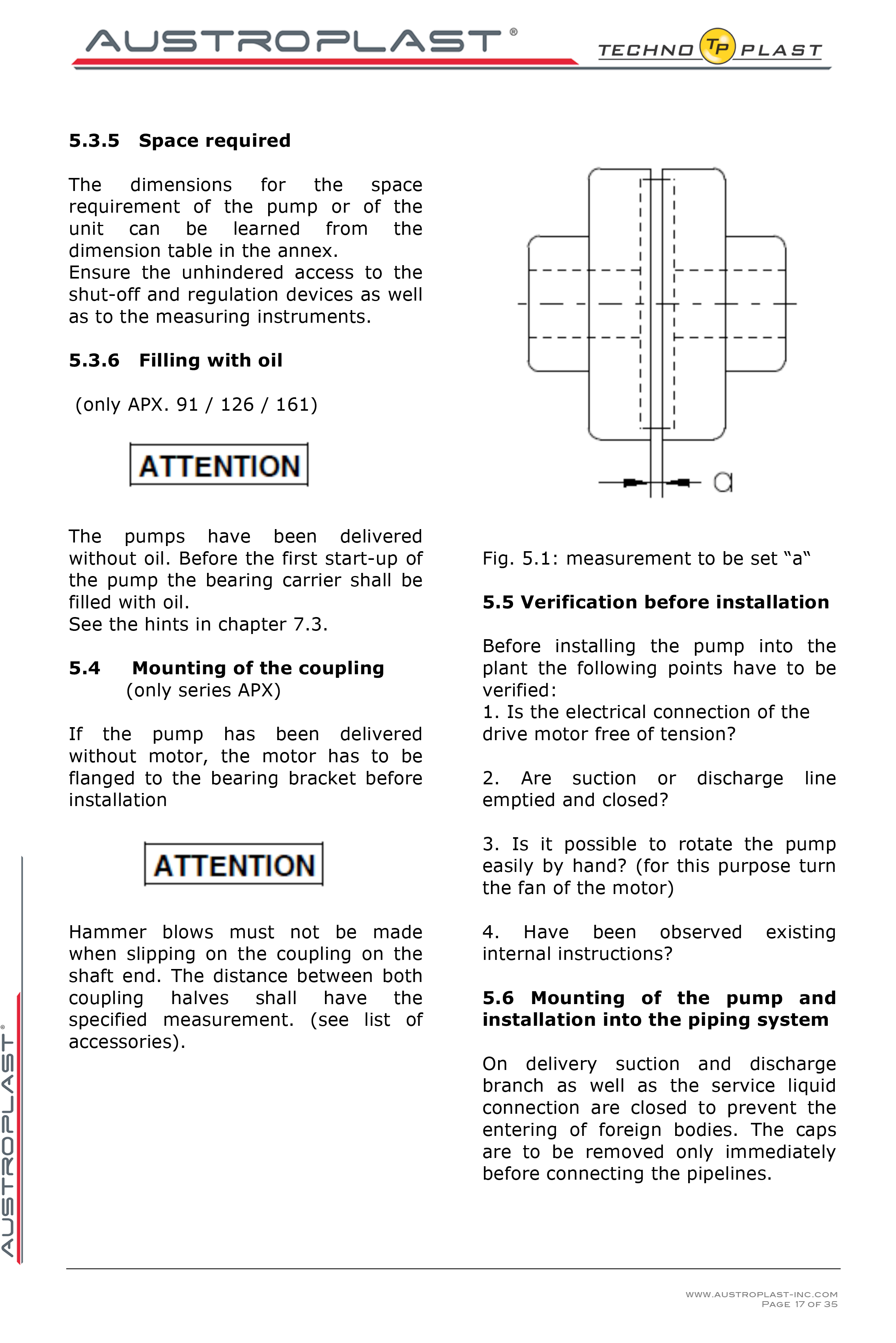 APV 150 operation manual -17