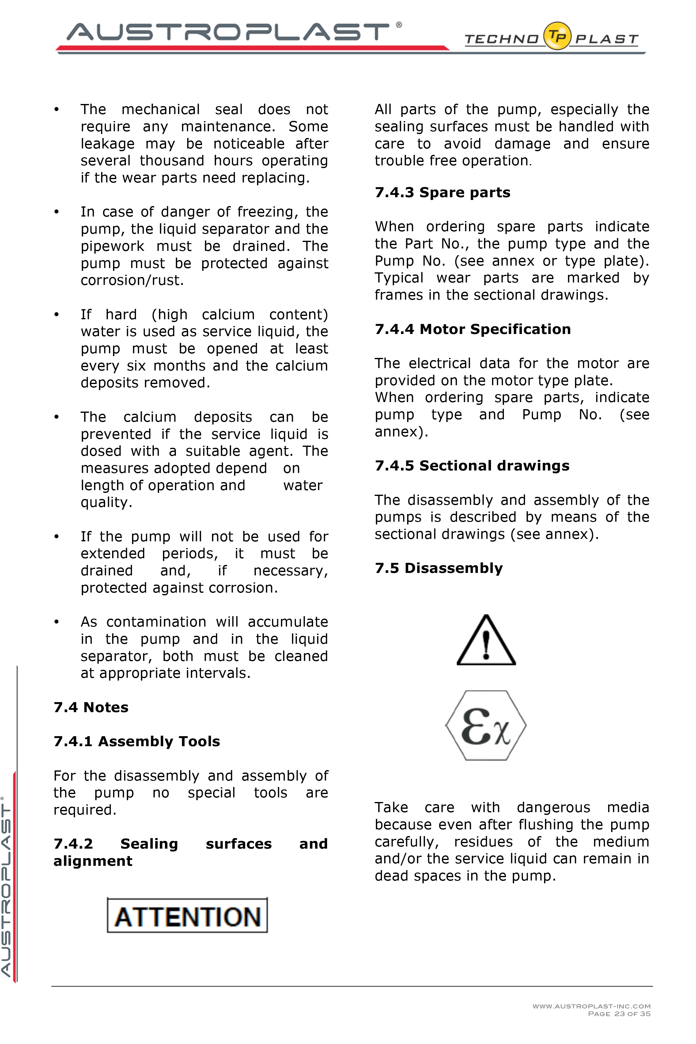 APV 150 operation manual -23