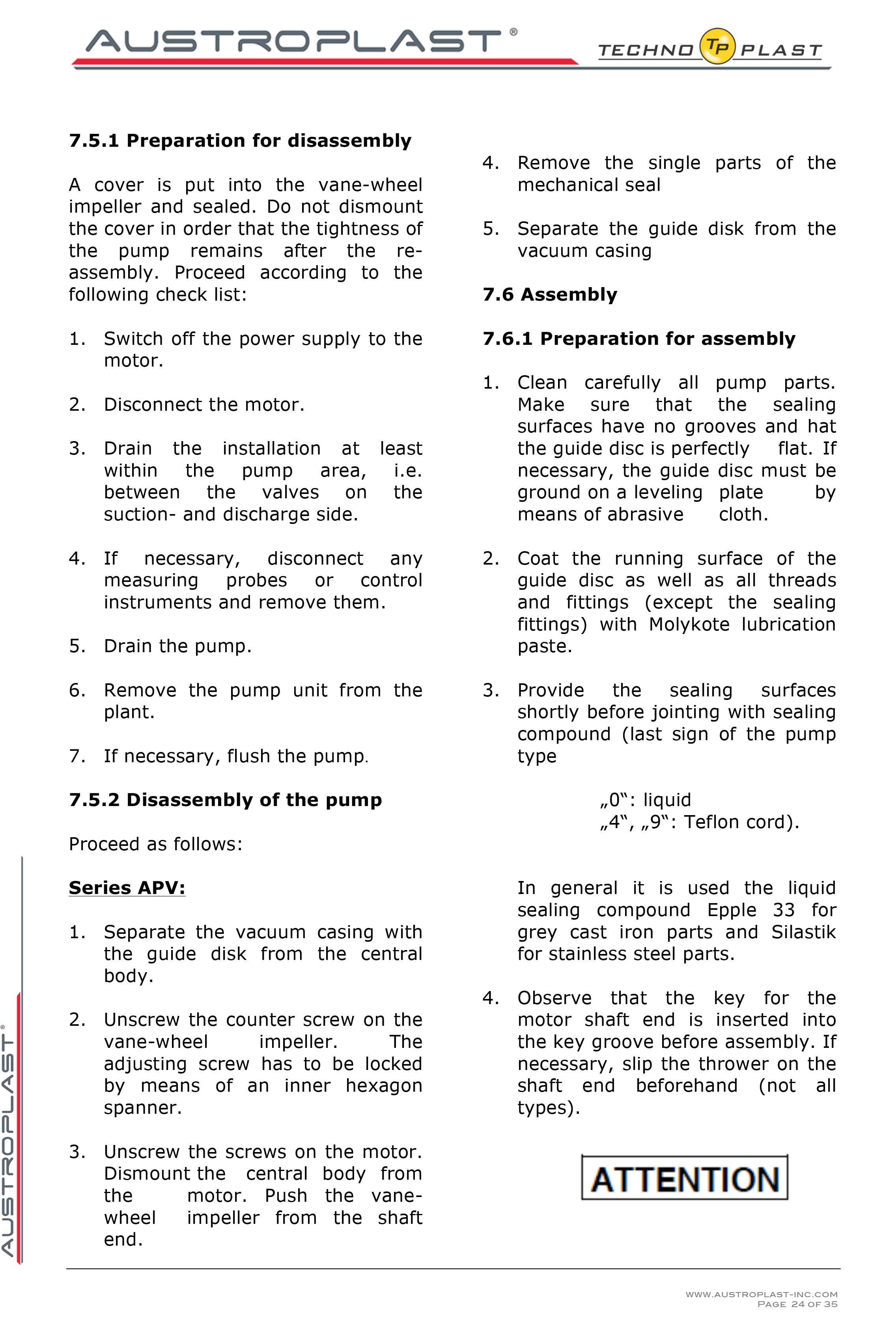 APV 150 operation manual -24